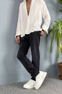 Slim Fit Siyah Taşlanmış Jean