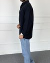 Tensel Kumaş Oversize Uzun Kollu Siyah Gömlek
