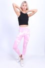 Toparlayıcı Pembe Push-Up Batik Tayt Spor Tayt