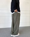 Yıkamalı Bağcıklı Baggy Bol Kalıp Jean Haki