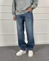 Yıkamalı Regular Kalıp Denim Mavi Jean