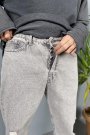 Yırtıklı Gri Jean - Kot Pantolon