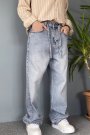 İp Kemerli Rahat Kesim Baggy Kot Pantolon Açık Mavi